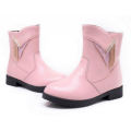 Vente chaude enfants pas cher belles bottes en cuir rose pour les petites filles